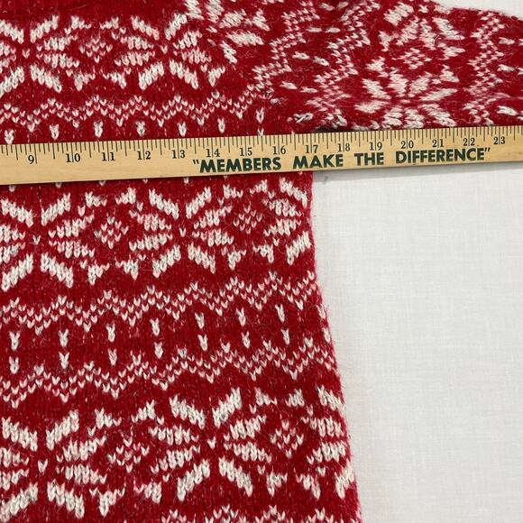 Y2K Abercrombie & Fitch Knit Snowflake Sweater size M Red Preppy Christmas - Picture 6 of 6